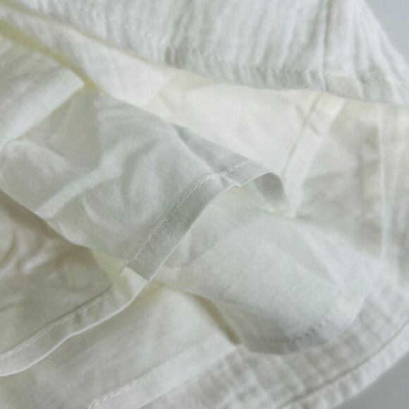 A.Ren Novah White‎ Woven Linen Pants Size Medium Lined Elastic Tie Waist - Picture 7 of 11